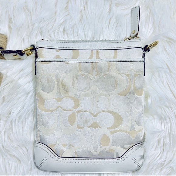 💝 White COACH Monogram Mini Messenger 💝 - Picture 8 of 8